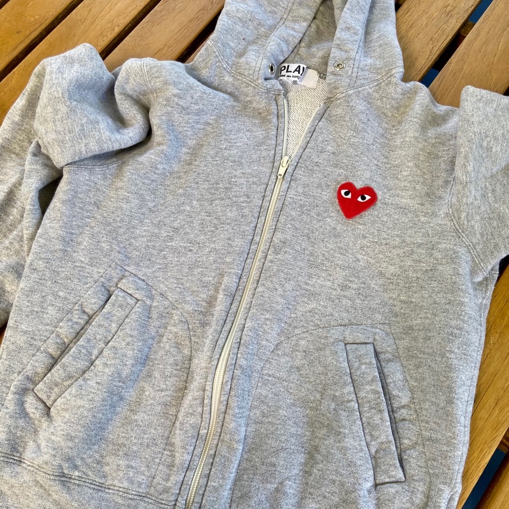 Kids grey zip up hoodie